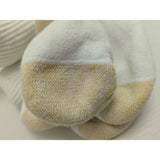 6 Lot Small 16” White Socks Yellow/Gold Toe Cotton Blend Mid-Calf Crew