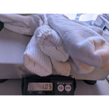 6 Lot Small 16” White Socks Yellow/Gold Toe Cotton Blend Mid-Calf Crew