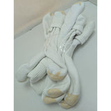 6 Lot Small 16” White Socks Yellow/Gold Toe Cotton Blend Mid-Calf Crew