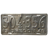 1949 304 356 Oregon License Plate Porsche