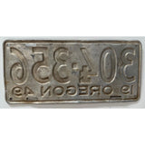 1949 304 356 Oregon License Plate Porsche