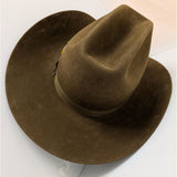 7 1/8 John B. Stetson 3X Beaver Western Cowboy Hat Norman Sims Hatter UT Vintage Feather Brown Suede
