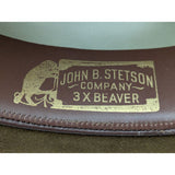 7 1/8 John B. Stetson 3X Beaver Western Cowboy Hat Norman Sims Hatter UT Vintage Feather Brown Suede