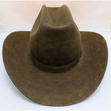 7 1/8 John B. Stetson 3X Beaver Western Cowboy Hat Norman Sims Hatter UT Vintage Feather Brown Suede