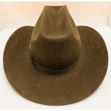 7 1/8 John B. Stetson 3X Beaver Western Cowboy Hat Norman Sims Hatter UT Vintage Feather Brown Suede