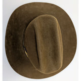 7 1/8 John B. Stetson 3X Beaver Western Cowboy Hat Norman Sims Hatter UT Vintage Feather Brown Suede