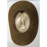 7 1/8 John B. Stetson 3X Beaver Western Cowboy Hat Norman Sims Hatter UT Vintage Feather Brown Suede