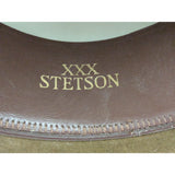 7 1/8 John B. Stetson 3X Beaver Western Cowboy Hat Norman Sims Hatter UT Vintage Feather Brown Suede