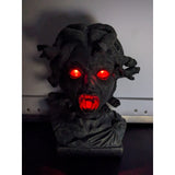 2011 MAGIC POWER HALLOWEEN PROP MEDUSA SNAKE HEAD BUST LIGHTS TALKS SNAKES MOVE