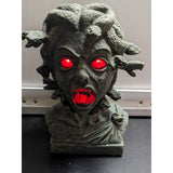 2011 MAGIC POWER HALLOWEEN PROP MEDUSA SNAKE HEAD BUST LIGHTS TALKS SNAKES MOVE