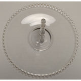 Imperial Candlewick Pasty Heart Handle Tray 1940s Clear Glass Serving Platter Beaded Design Centerpiece
