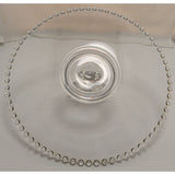 Imperial Candlewick Pasty Heart Handle Tray 1940s Clear Glass Serving Platter Beaded Design Centerpiece