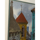 Anatole Krasnyansky Signed Numbered Watercolor Serigraph RIGA Capitol of Latvia Street Scene Print Framed Art