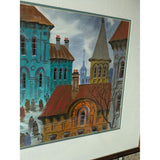 Anatole Krasnyansky Signed Numbered Watercolor Serigraph RIGA Capitol of Latvia Street Scene Print Framed Art