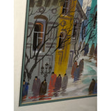 Anatole Krasnyansky Signed Numbered Watercolor Serigraph RIGA Capitol of Latvia Street Scene Print Framed Art