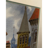 Anatole Krasnyansky Signed Numbered Watercolor Serigraph RIGA Capitol of Latvia Street Scene Print Framed Art