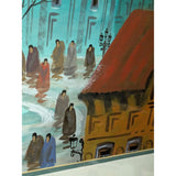 Anatole Krasnyansky Signed Numbered Watercolor Serigraph RIGA Capitol of Latvia Street Scene Print Framed Art