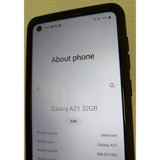 AS-IS 32GB Samsung Galaxy A21 Android Smartphone Black TracFone Front Facing Camera NOT WORKING SM-S215DL
