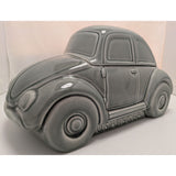 1988 JL J.L. Lisa & Co VW Bug Beetle Car Shaped Cookie Jar Ceramic Gray Lid