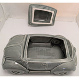 1988 JL J.L. Lisa & Co VW Bug Beetle Car Shaped Cookie Jar Ceramic Gray Lid