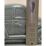 1988 JL J.L. Lisa & Co VW Bug Beetle Car Shaped Cookie Jar Ceramic Gray Lid