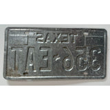 1987 356 EAT Texas License Plate Porsche 1987