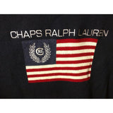 XL USA Flag Ralph Lauren Chaps Spell Out Knit Pullover Crewneck Sweater VTG 90s