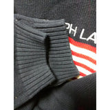 XL USA Flag Ralph Lauren Chaps Spell Out Knit Pullover Crewneck Sweater VTG 90s