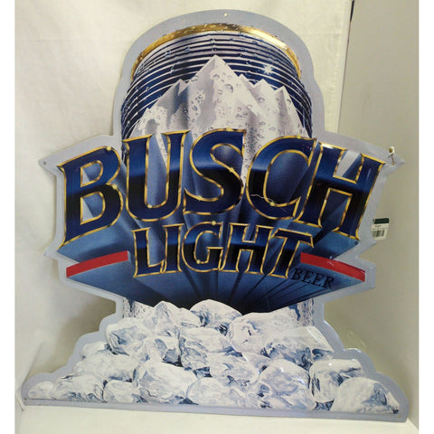 22X23" 1991 Busch Light Beer Can Metal Tin Sign Ice Mountain Design Bush