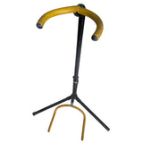 CMC Guitar Floor Stand Rest Folding Foldaway 3 Leg Adjustable Yellow Black Dual Yoke Metal