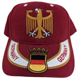 Germany Eagle Logo K2063 Buckle Adjustable 100% Cotton Hat Baseball Cap Red Embroidered