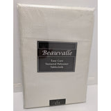 70" Round Beauvalle Textured Polyester Tablecloth Easy Care Silver Off White 178cm Benson Mills