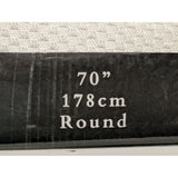 70" Round Beauvalle Textured Polyester Tablecloth Easy Care Silver Off White 178cm Benson Mills
