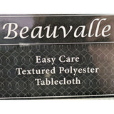 70" Round Beauvalle Textured Polyester Tablecloth Easy Care Silver Off White 178cm Benson Mills