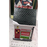 NO PUMPS - 1994 Coca-Cola Town Square Collection "Flying A" Service Station Christmas Decoration Ceramic