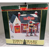 NO PUMPS - 1994 Coca-Cola Town Square Collection "Flying A" Service Station Christmas Decoration Ceramic