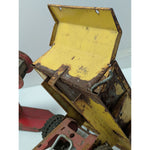 Tonka Sandloader Dump Truck Toy Red Yellow Metal Construction Vintage Double Headlights