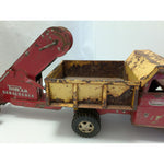 Tonka Sandloader Dump Truck Toy Red Yellow Metal Construction Vintage Double Headlights