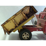 Tonka Sandloader Dump Truck Toy Red Yellow Metal Construction Vintage Double Headlights
