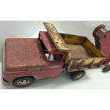 Tonka Sandloader Dump Truck Toy Red Yellow Metal Construction Vintage Double Headlights