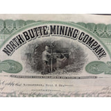 North Butte Mining Company 1912 Stock Certificate A Minnesota Corporation Mines Located in Montana