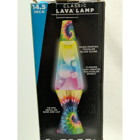 New 14.5 Schylling Tie Dye Classic White Lava Lamp Design Tricolor Globe