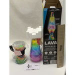 New 14.5 Schylling Tie Dye Classic White Lava Lamp Design Tricolor Globe