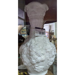 10” Tall Imperial Glass Vase Loganberry White Milk Glass Vase Grape Leaf Pattern Design