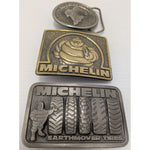 3 USA Michelin Tire Man Belt Buckle Great American Earthmover Running Bibendum