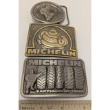 3 USA Michelin Tire Man Belt Buckle Great American Earthmover Running Bibendum