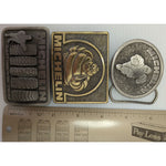 3 USA Michelin Tire Man Belt Buckle Great American Earthmover Running Bibendum