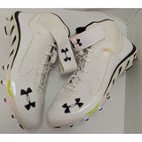 AS-IS 17 Men's Under Armour White Spine Nitro Football Cleats UA 1252686-100 Synthetic Shoes