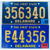 1968 Riveted PC 44356 Delaware License Plate Numbers 356 Porsche Plates Rivet 3566340
