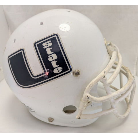 Display Costume Replica Vintage Schutt White U Utah State Football Helmet NCAA Standard All-American
